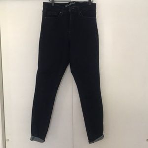 High waist dark wash skinny jeans